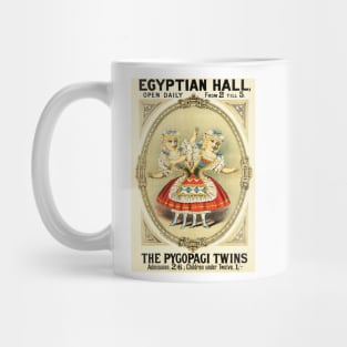 EGYPTIAN HALL The Pygopagi Twins 1880 Freak Show Circus Poster Mug